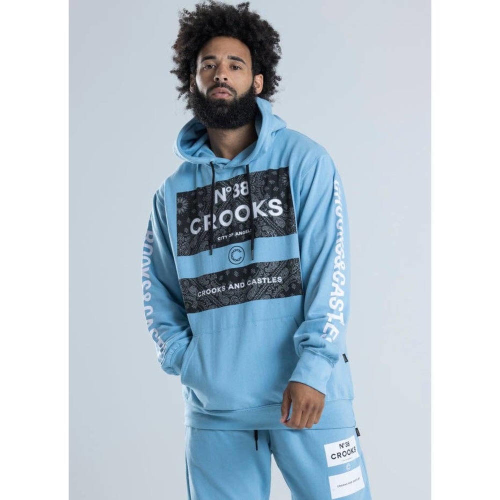 Crooks & Castles Men's Klepto Bandana Pullover Fleece Hoodie Sweatshirt